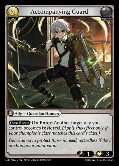 Accompanying Guard ALC Alter-EN-215-Foil-Uncommon (U) - Alchemical Revolution Alter Edition - Grand Archive Card
