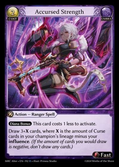 Accursed Strength MRC Alter-EN-192-Normal-Rare (R) - Mercurial Heart Alter Edition - Grand Archive Card