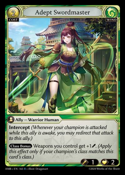 Adept Swordmaster AMB-EN-165-Normal-Rare (R) - Mortal Ambition - Grand Archive Card