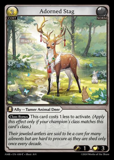 Adorned Stag AMB-EN-030-Foil-Common (C) - Mortal Ambition - Grand Archive Card