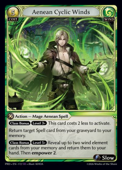 Aenean Cyclic Winds PRD-EN-172-Foil-Super Rare (SR) - .asphodel/paradise - Grand Archive Card