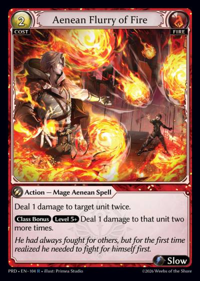 Aenean Flurry of Fire PRD-EN-104-Foil-Rare (R) - .asphodel/paradise - Grand Archive Card