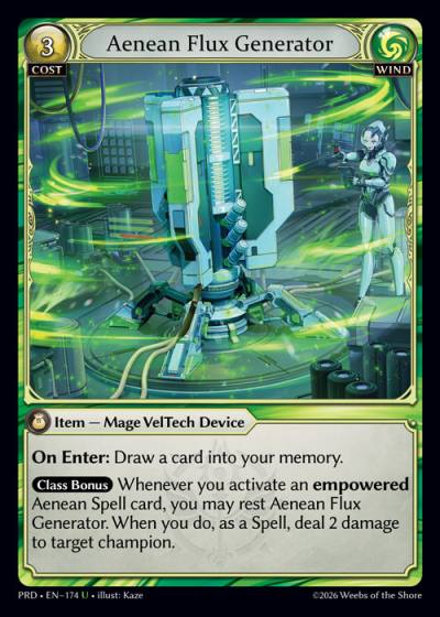 Aenean Flux Generator PRD-EN-174-Foil-Uncommon (U) - .asphodel/paradise - Grand Archive Card