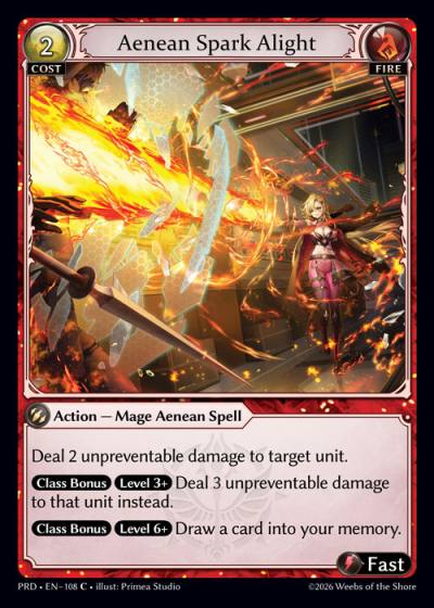 Aenean Spark Alight PRD-EN-108-Foil-Common (C) - .asphodel/paradise - Grand Archive Card