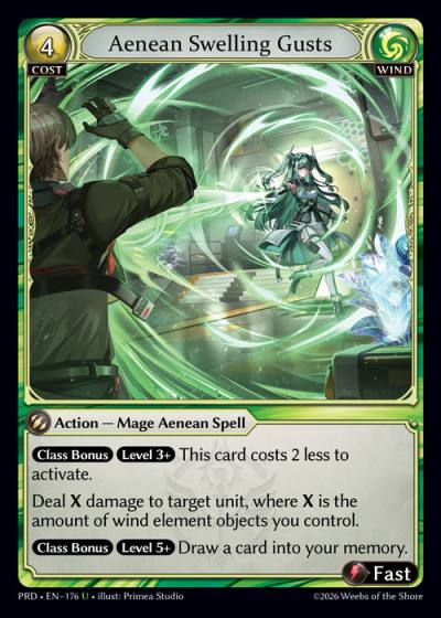 Aenean Swelling Gusts PRD-EN-176-Foil-Uncommon (U) - .asphodel/paradise - Grand Archive Card