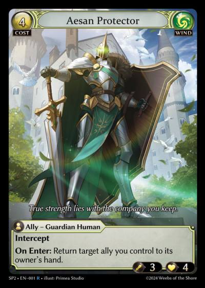 Aesan Protector SP2-EN-001-Normal-Rare (R) - Supporter Pack 2 - Grand Archive Card