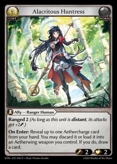 Alacritous Huntress DTR-EN-045-Normal-Rare (R) - Distorted Reflections - Grand Archive Card
