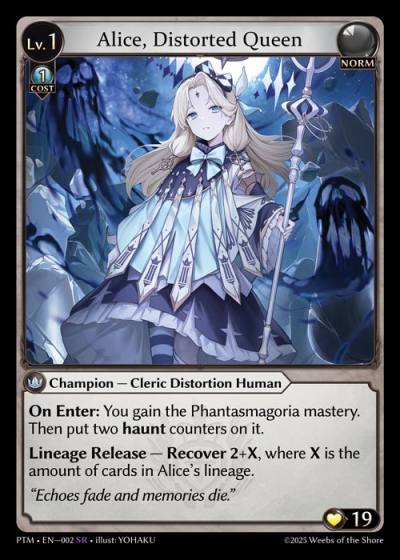 Alice, Distorted Queen PTM-EN-002-Normal-Super Rare (SR) - Phantom Monarchs - Grand Archive Card