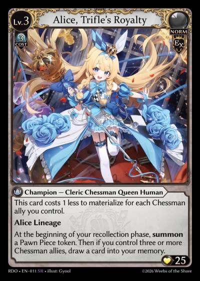 Alice, Trifle's Royalty RDO-EN-011-Normal-Super Rare (SR) - Radiant Origins - Grand Archive Card