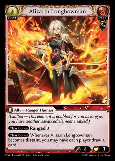 Alizarin Longbowman PTM-EN-077-Foil-Uncommon (U) - Phantom Monarchs - Grand Archive Card