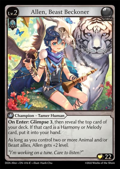 Allen, Beast Beckoner DOA Alter-EN-016-Foil-Common (C) - Dawn of Ashes Alter Edition - Grand Archive Card