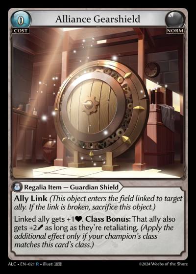Alliance Gearshield ALC-EN-021-Normal-Rare (R) - Alchemical Revolution - Grand Archive Card
