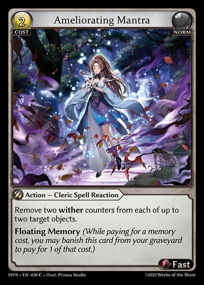 Ameliorating Mantra HVN-EN-030-Foil-Common (C) - Abyssal Heaven - Grand Archive Card