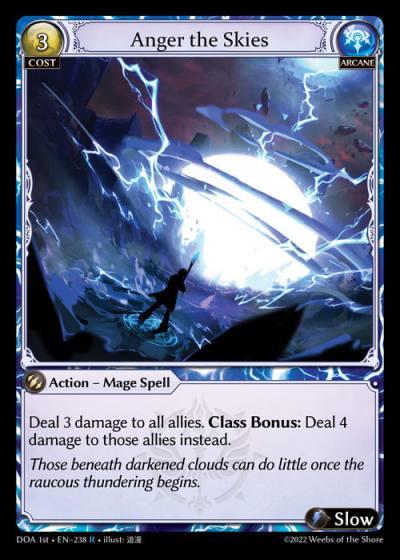 Anger the Skies DOA 1st-EN-238-Foil-Rare (R) - Dawn of Ashes First Edition - Grand Archive Card