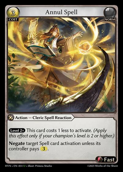 Annul Spell HVN-EN-031-Foil-Uncommon (U) - Abyssal Heaven - Grand Archive Card