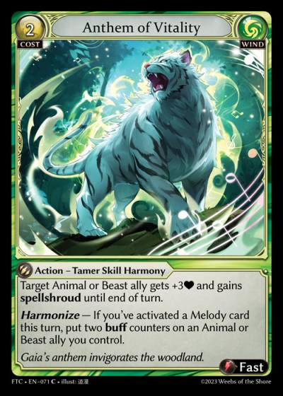 Anthem of Vitality FTC-EN-071-Foil-Common (C) - Fractured Crown - Grand Archive Card