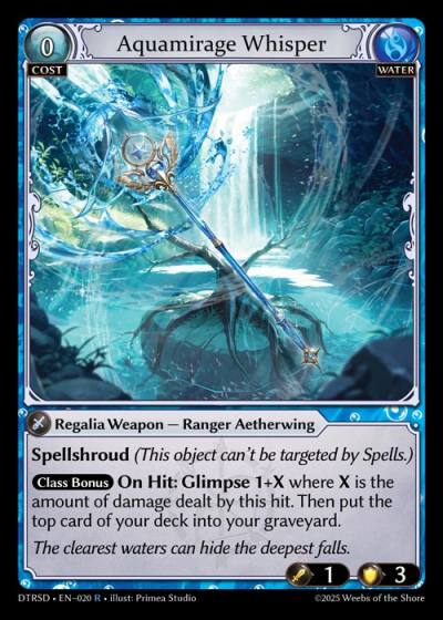 Aquamirage Whisper DTRSD-EN-020-Normal-Rare (R) - Distorted Reflections Starter Decks - Grand Archive Card