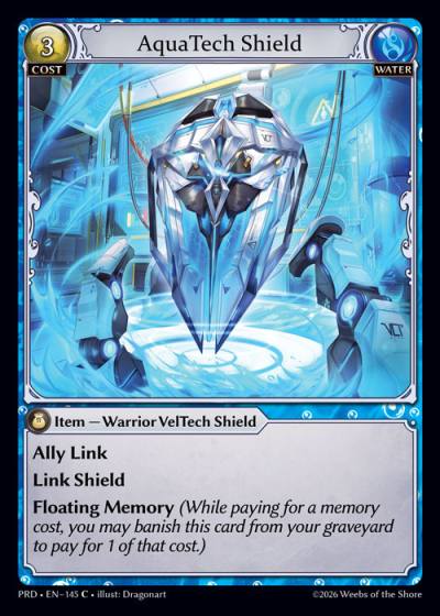 AquaTech Shield PRD-EN-145-Foil-Common (C) - .asphodel/paradise - Grand Archive Card