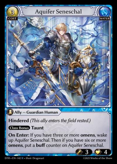 Aquifer Seneschal DTR-EN-142-Foil-Rare (R) - Distorted Reflections - Grand Archive Card