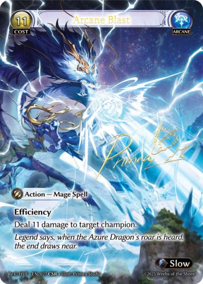 Arcane Blast ReC-HVF-EN-027-Foil-Collector Super Rare (CSR) - Re:Collection Heaven's Favored - Grand Archive Card