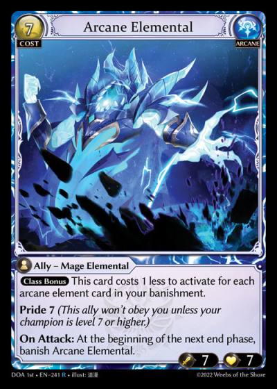 Arcane Elemental DOA 1st-EN-241-Normal-Rare (R) - Dawn of Ashes First Edition - Grand Archive Card
