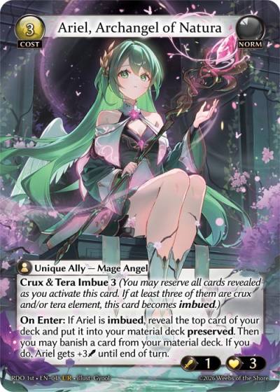 Ariel, Archangel of Natura RDO 1st-EN-048-Foil-Ultra Rare (UR) - Radiant Origins First Edition - Grand Archive Card