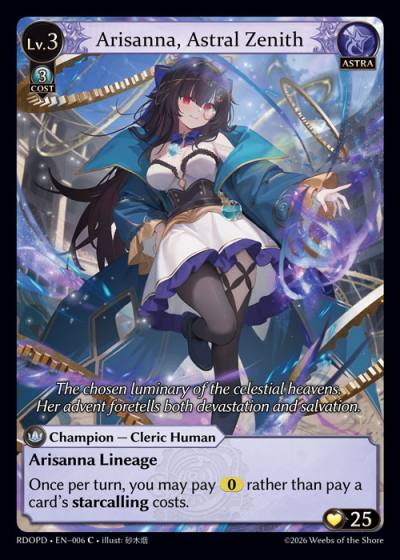 Arisanna, Astral Zenith RDOPD-EN-006-Foil-Common (C) - Radiant Origins Pantheon Decks - Grand Archive Card