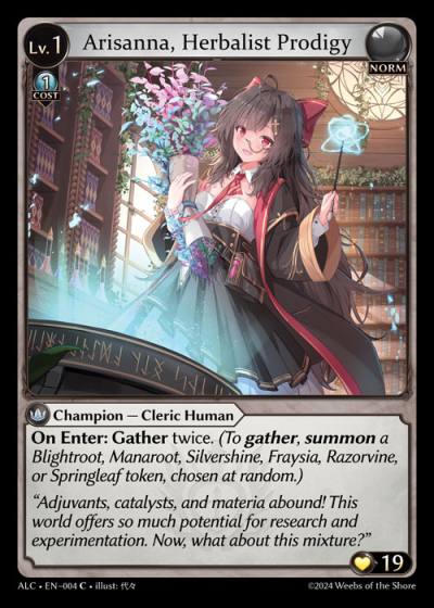 Arisanna, Herbalist Prodigy ALC-EN-004-Normal-Common (C) - Alchemical Revolution - Grand Archive Card