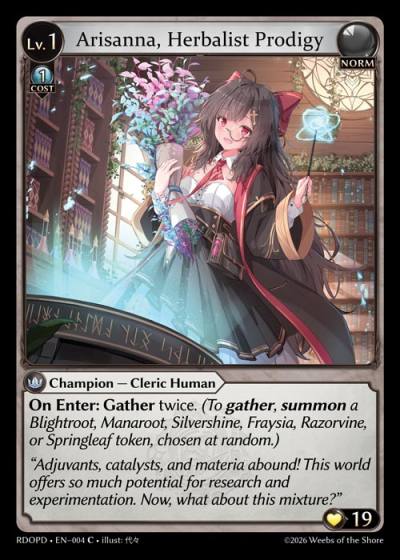 Arisanna, Herbalist Prodigy RDOPD-EN-004-Normal-Common (C) - Radiant Origins Pantheon Decks - Grand Archive Card