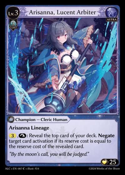 Arisanna, Lucent Arbiter ALC-EN-007-Foil-Common (C) - Alchemical Revolution - Grand Archive Card