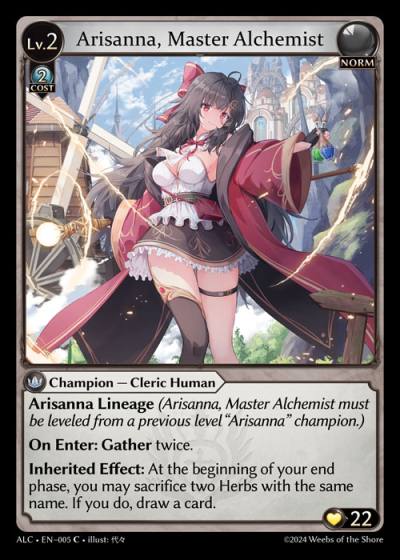 Arisanna, Master Alchemist ALC-EN-005-Normal-Common (C) - Alchemical Revolution - Grand Archive Card