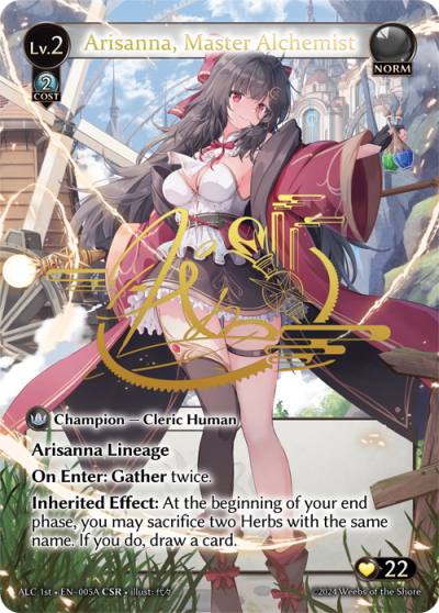 Arisanna, Master Alchemist ALC 1st-EN-005A-Foil-Collector Super Rare (CSR) - Alchemical Revolution First Edition - Grand Archive Card