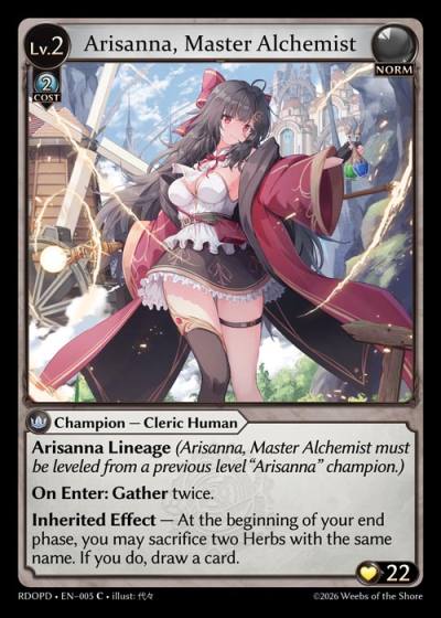 Arisanna, Master Alchemist RDOPD-EN-005-Normal-Common (C) - Radiant Origins Pantheon Decks - Grand Archive Card