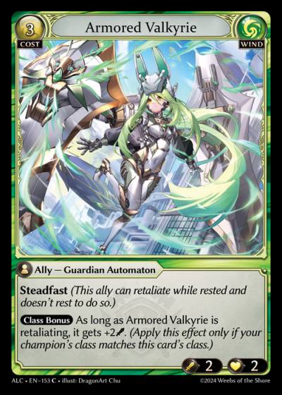 Armored Valkyrie ALC-EN-153-Foil-Common (C) - Alchemical Revolution - Grand Archive Card
