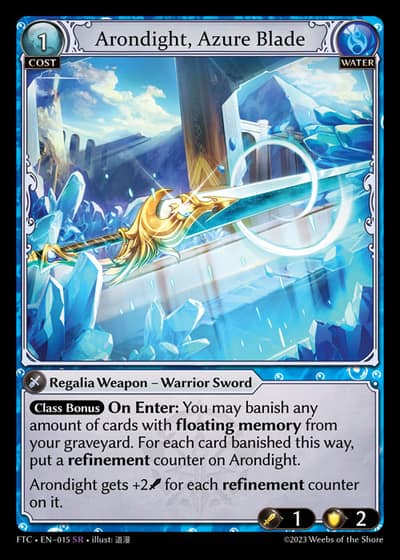 Arondight, Azure Blade FTC-EN-015-Foil-Super Rare (SR) - Fractured Crown - Grand Archive Card