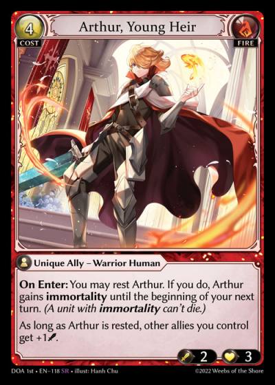Arthur, Young Heir DOA 1st-EN-118-Normal-Super Rare (SR) - Dawn of Ashes First Edition - Grand Archive Card