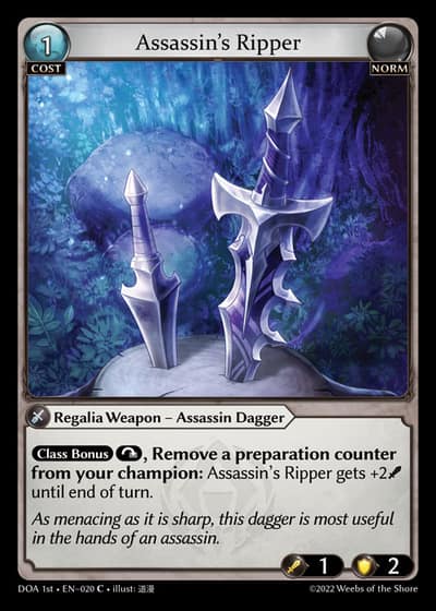 Assassin's Ripper DOA 1st-EN-020-Foil-Common (C) - Dawn of Ashes First Edition - Grand Archive Card