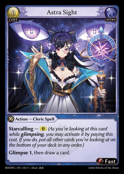 Astra Sight RDOPD-EN-183-Normal-Uncommon (U) - Radiant Origins Pantheon Decks - Grand Archive Card