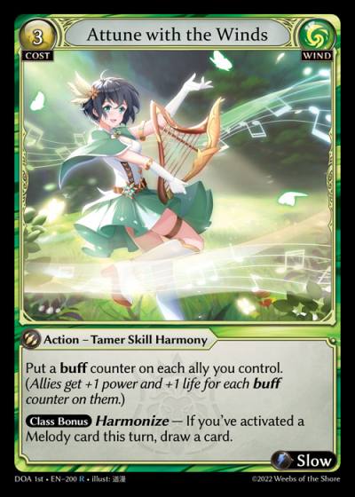 Attune with the Winds DOA 1st-EN-200-Normal-Rare (R) - Dawn of Ashes First Edition - Grand Archive Card