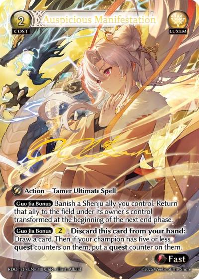 Auspicious Manifestation RDO 1st-EN-348-Foil-Common (C) - Radiant Origins First Edition - Grand Archive Card