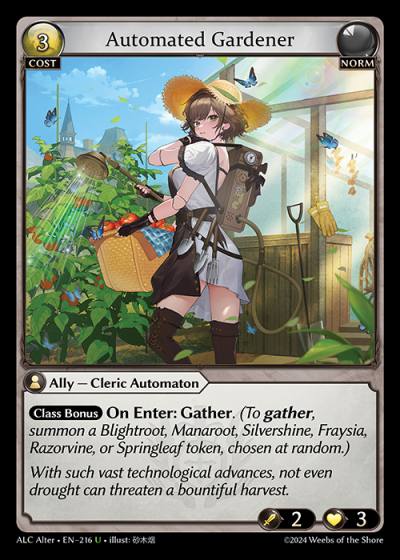 Automated Gardener ALC Alter-EN-216-Foil-Uncommon (U) - Alchemical Revolution Alter Edition - Grand Archive Card