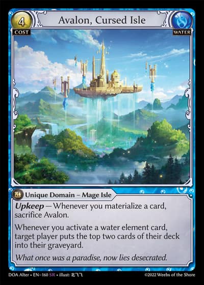 Avalon, Cursed Isle DOA Alter-EN-160-Foil-Super Rare (SR) - Dawn of Ashes Alter Edition - Grand Archive Card