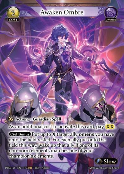 Awaken Ombre PTM 1st-EN-179-Foil-Ultra Rare (UR) - Phantom Monarchs First Edition - Grand Archive Card