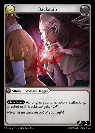 Backstab DOA 1st-EN-070-Foil-Common (C) - Dawn of Ashes First Edition - Grand Archive Card