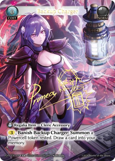 Backup Charger P24-EN-119-Normal-Collector Promo Rare (CPR) - Promotional 2024 - Grand Archive Card