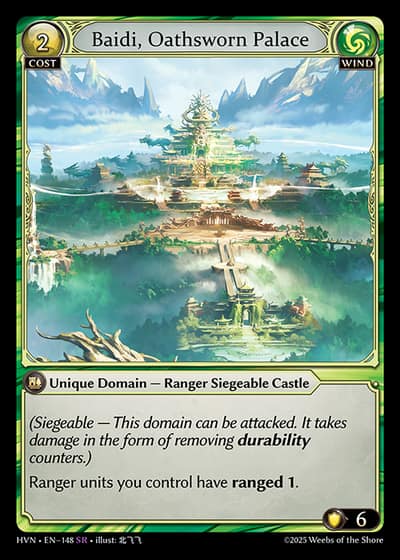 Baidi, Oathsworn Palace HVN-EN-148-Foil-Super Rare (SR) - Abyssal Heaven - Grand Archive Card