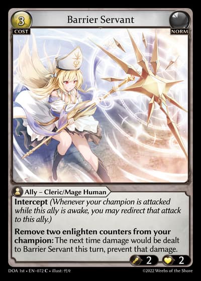 Barrier Servant DOA 1st-EN-072-Foil-Common (C) - Dawn of Ashes First Edition - Grand Archive Card