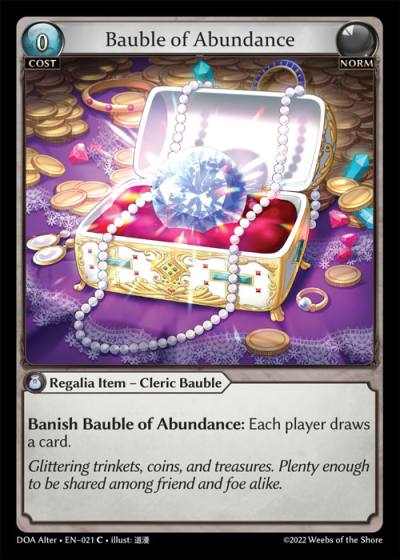 Bauble of Abundance DOA Alter-EN-021-Foil-Common (C) - Dawn of Ashes Alter Edition - Grand Archive Card