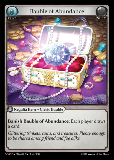 Bauble of Abundance DOASD-EN-014-Normal-Common (C) - Dawn of Ashes Starter Decks - Grand Archive Card