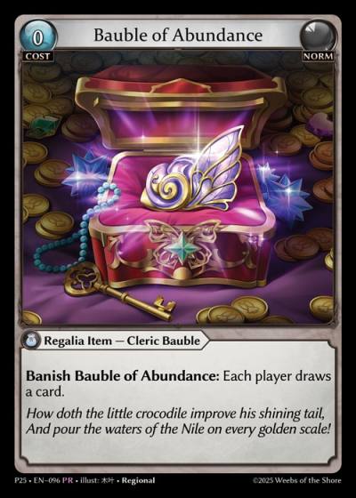 Bauble of Abundance P25-EN-096-Foil-Promotional Rare (PR) - Promotional 2025 - Grand Archive Card